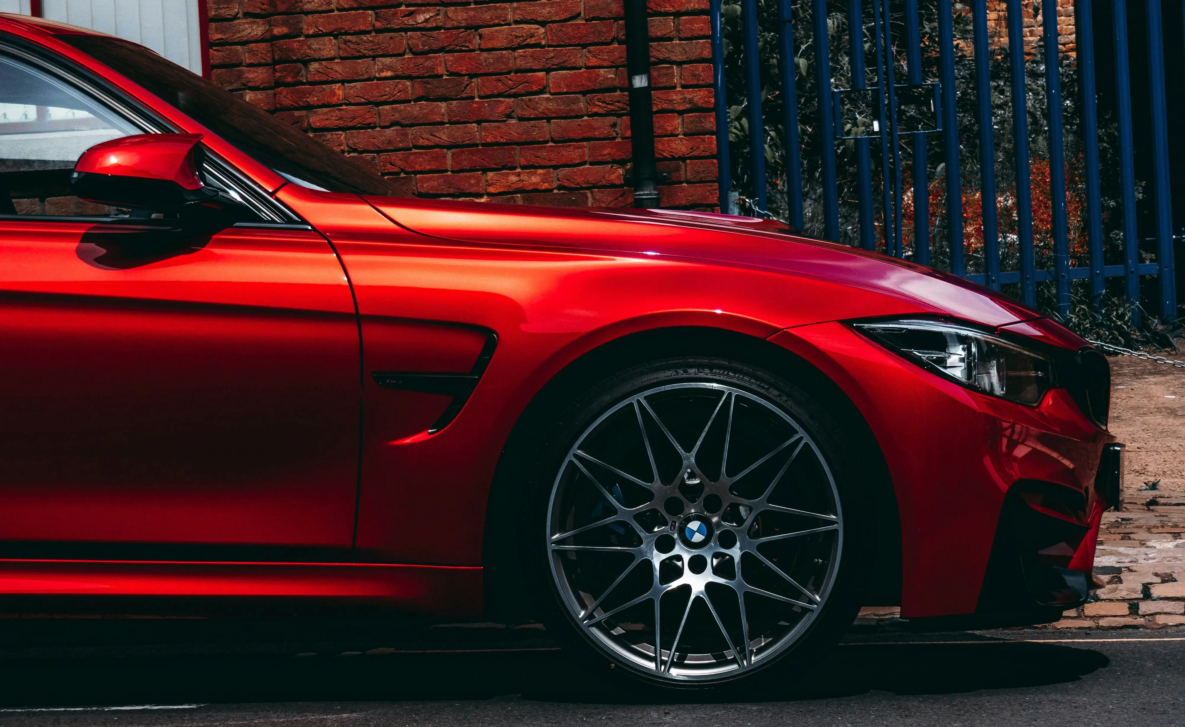 Red BMW car